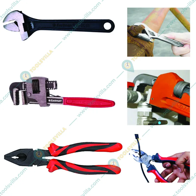 Eastman Adjustable Wrench,Pipe Wrench, Combination Plier